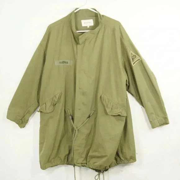 Moussy Army Green Military Style Light  Long Jacket - Picture 1 of 3